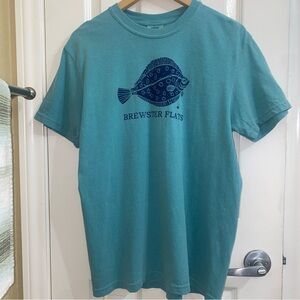 Women’s 100% Cotton Turquoise Brewster Flats Crewneck T Shirt  Medium
